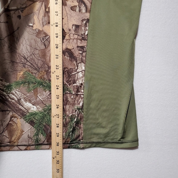 RealTree Xtra Longsleeve 2XL Green Camouflage Mens 1/4 Zip Scent Factor PT 5007 - Picture 10 of 10